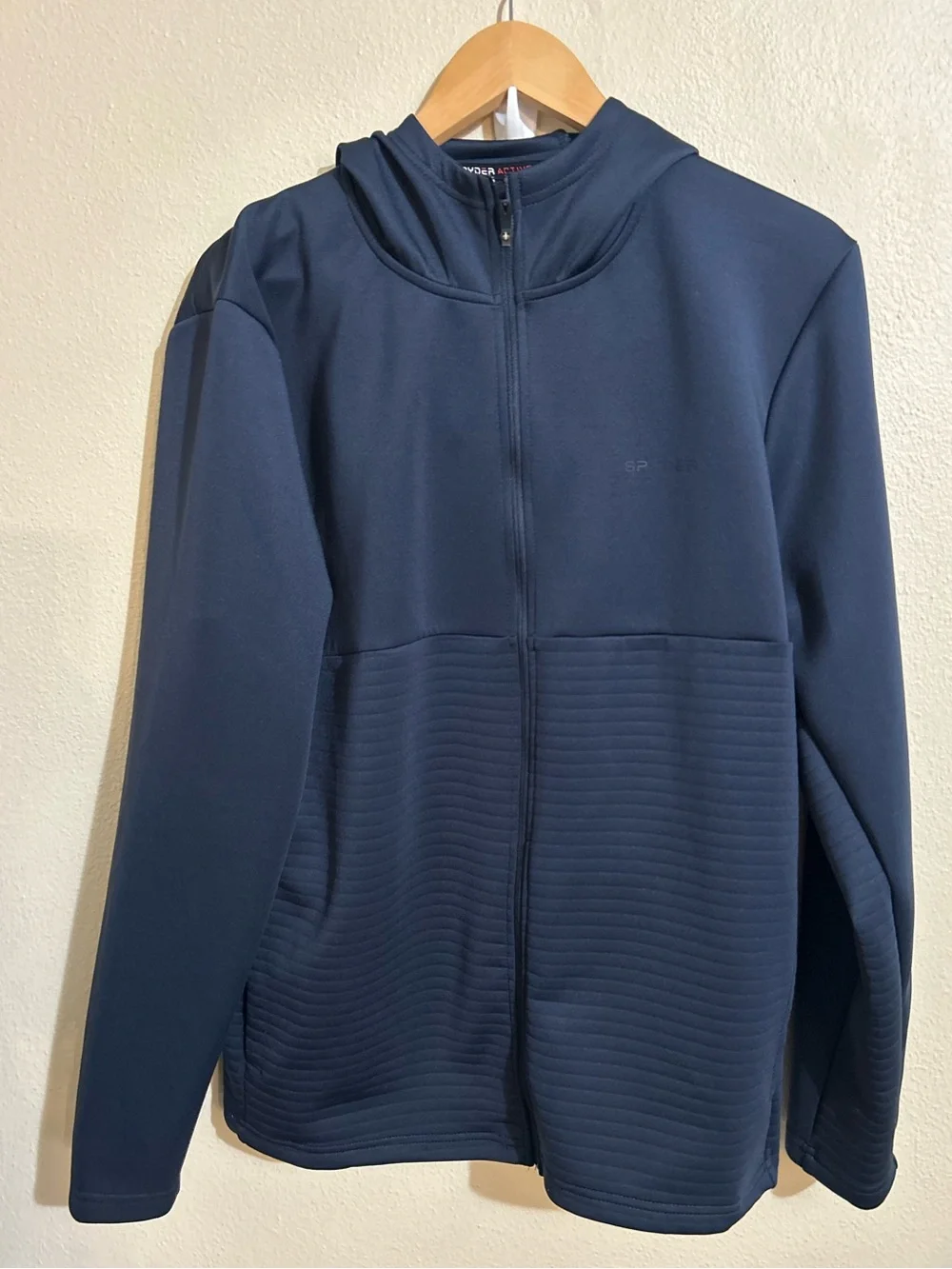 Spyder Men's Navy Full-Zip Hooded Jacket Size Large